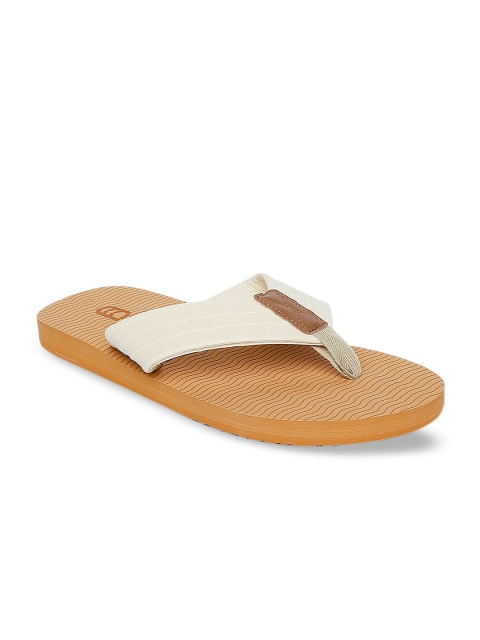 

Ajile by Pantaloons Men Beige & Off-White Colourblocked Thong Flip-Flops