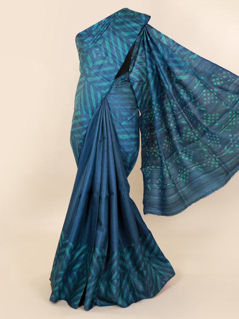 

Pothys Blue Printed Pure Silk Saree