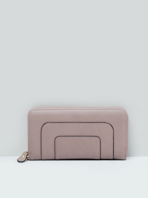 

max Women Violet & Black Solid Zip Around Wallet