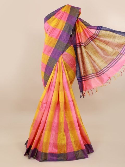 

Pothys Multicoloured Striped Jute Silk Saree, Multi