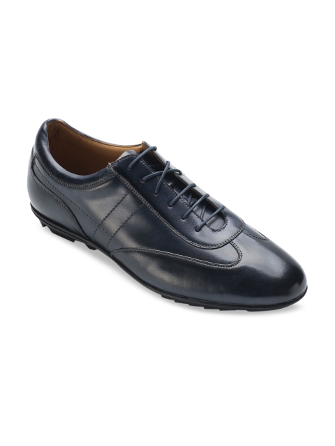 

Heel & Buckle London Men Navy Blue Solid Leather Formal Derbys