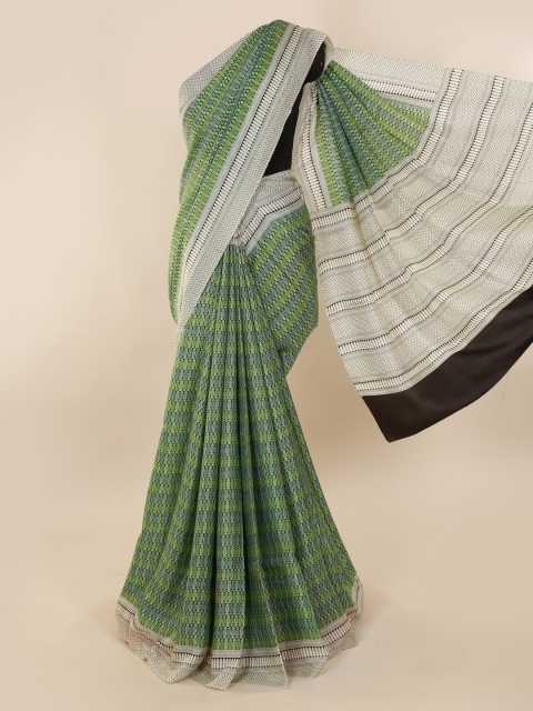 

Pothys Green Pure Silk Printed Bagh Saree