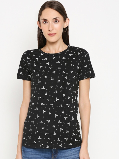

Honey by Pantaloons Women Black Printed Round Neck T-shirt