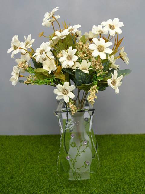 

fancy mart Set Of 2 Artificial Daisy Flower Bunches, White