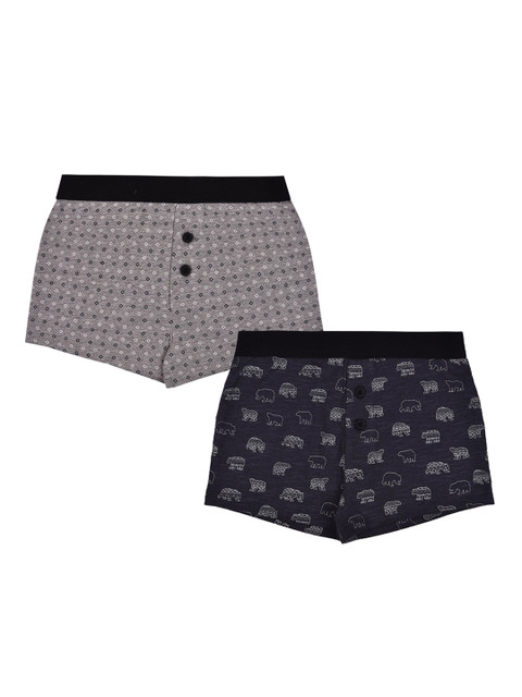 

Charm n Cherish Boys Pack Of 2 Printed Boxers BWBXO26, Grey