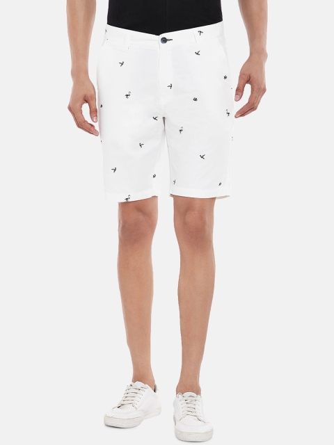 

Urban Ranger by pantaloons Men White Printed Slim Fit Regular Shorts