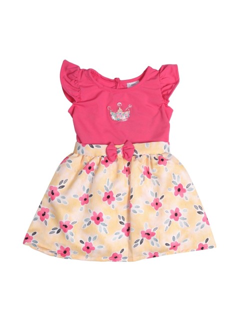 

Doodle Girls Pink Printed Fit and Flare Dress