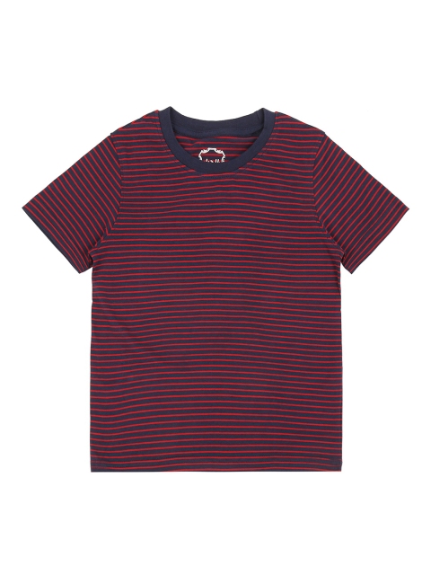 

CHALK by Pantaloons Boys Navy Blue & Red Striped Round Neck T-shirt