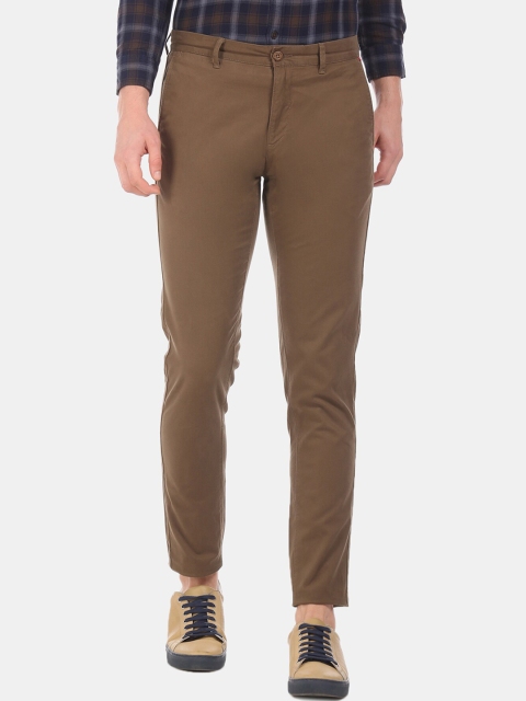 

U.S. Polo Assn. Men Brown Regular Fit Solid Regular Trousers