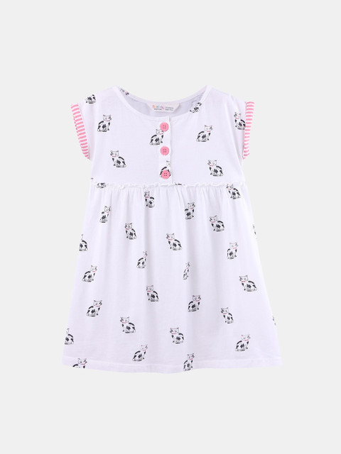 

Beebay Infant Girls White & Black Printed A-Line Dress