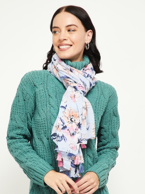 

max Women Blue & Pink Printed Scarf