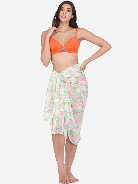 

Da Intimo Women White & Green Printed Sarong