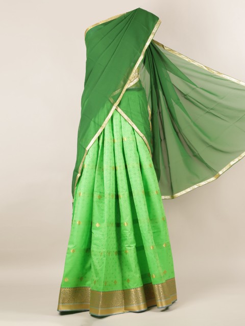 

Pothys Green Printed Poly Chiffon Half Saree