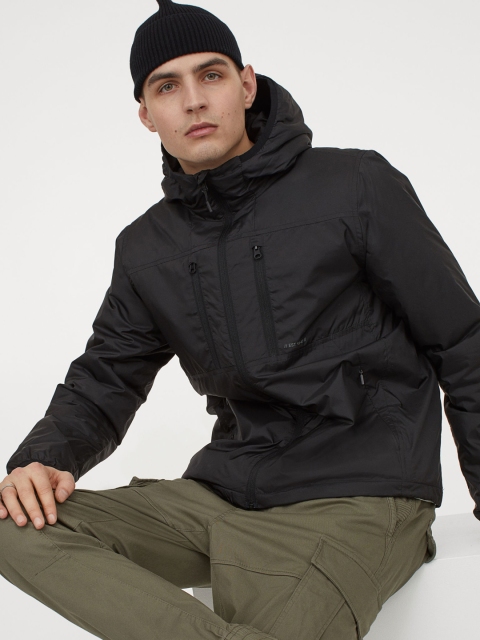 

H&M Men Black Solid Lightweight Jacket