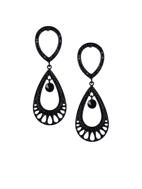 

Mali Fionna Black Circular Drop Earrings