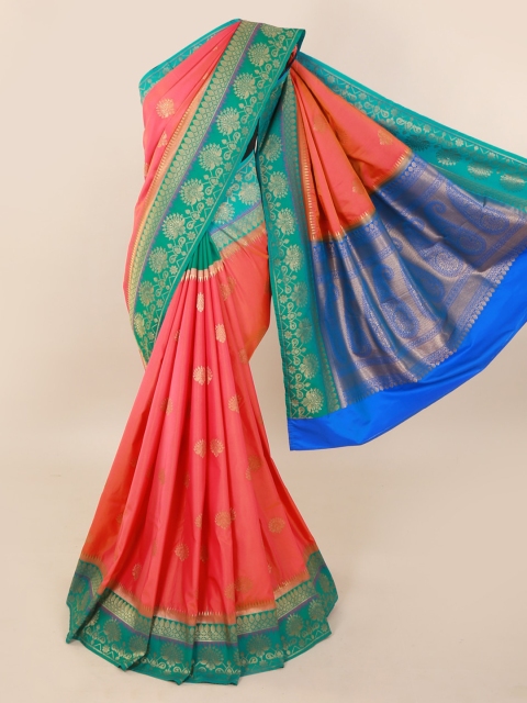

Pothys Pink & Blue Pure Silk Woven Design Saree