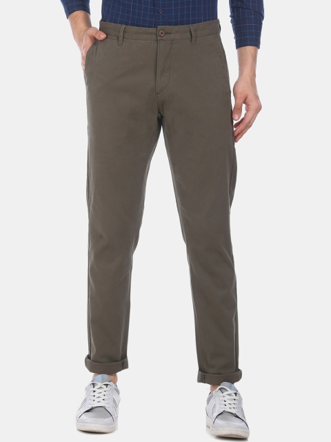 

U.S. Polo Assn. Men Olive Green Regular Fit Solid Chinos
