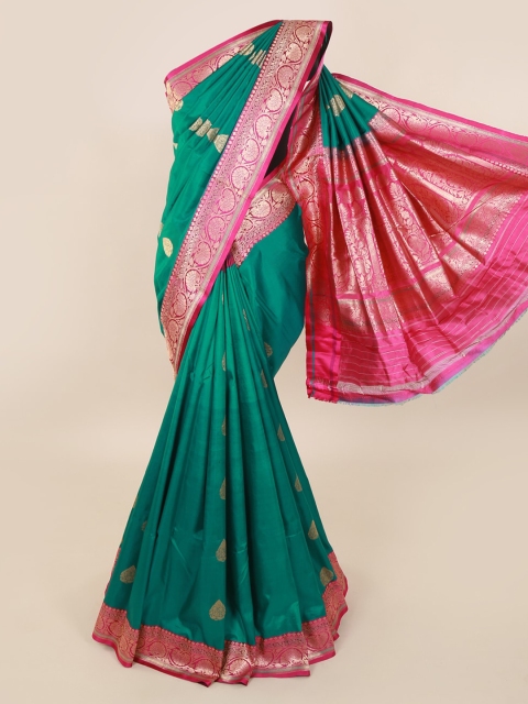 

Pothys Green & Pink Pure Silk Woven Design Saree