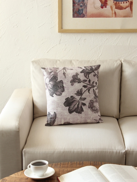 

House This Purple & White Set of Single Floral Square Cushion Covers