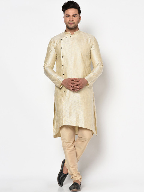 

TABARD Men Cream-Coloured Thread Work Solid Kurta