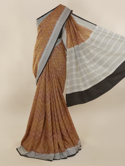 

Pothys Brown Pure Silk Printed Bagh Saree
