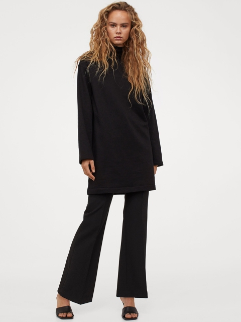 

H&M Women Black Sweatshirt Dress