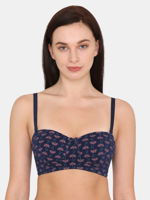 

Zivame Navy Blue & Pink Printed Non-Wired Non Padded T-shirt Bra ZI10RBFASH0BLUE