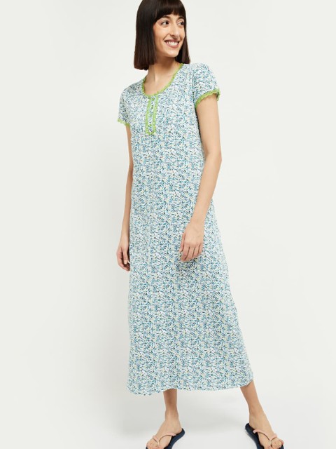 

max Blue Printed Nightdress