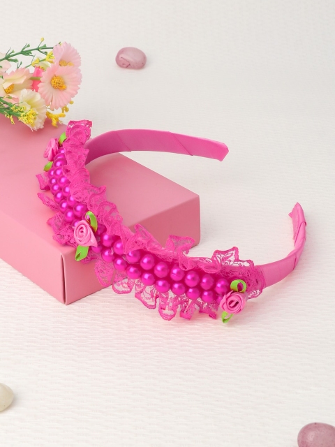 

The Magic Wand Girls Pink Beaded Hairband