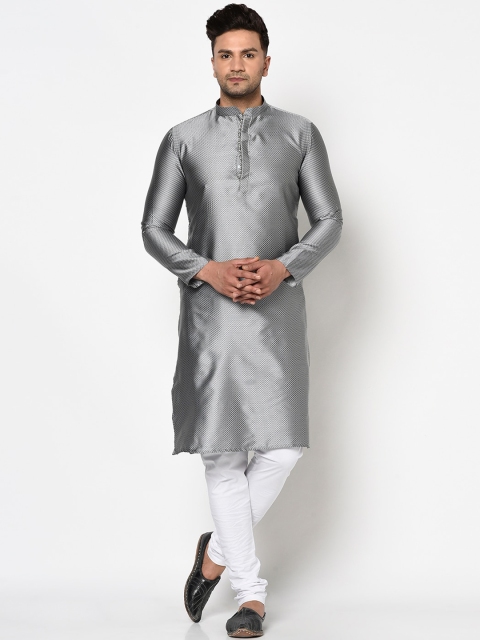 

TABARD Men Grey Woven Design Straight Kurta