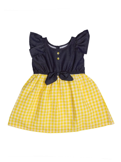 

Doodle Girls Yellow Checked Fit and Flare Dress