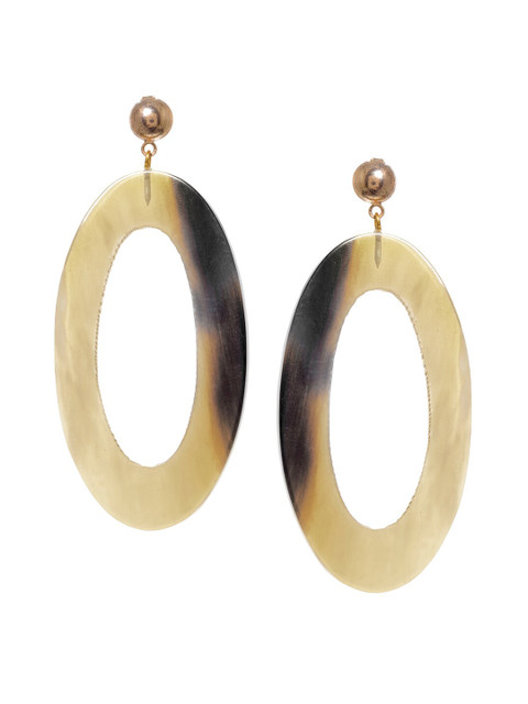 

FabAlley Gold-Plated Brown Contemporary Drop Earrings