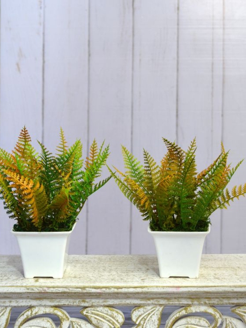 

fancy mart Set of 2 Yellow & Green Artificial Christmas Leaves