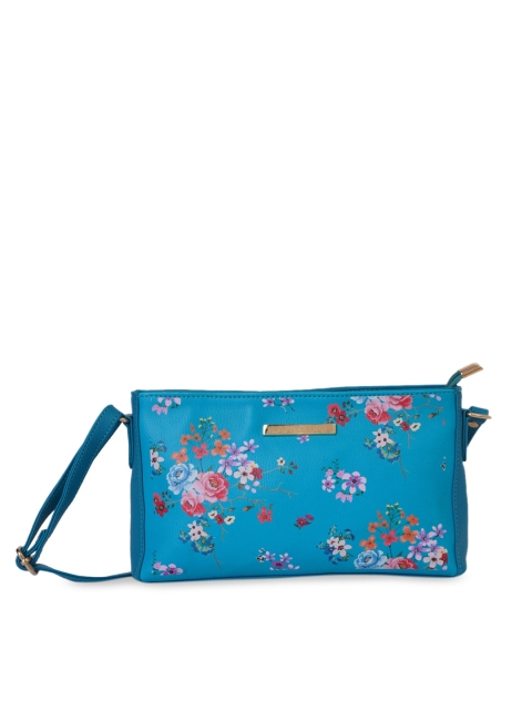 

Lapis O Lupo Turquoise Blue Printed Sling Bag