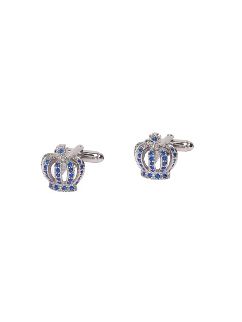 

The Tie Hub Silver-Toned & Blue Quirky Cufflinks