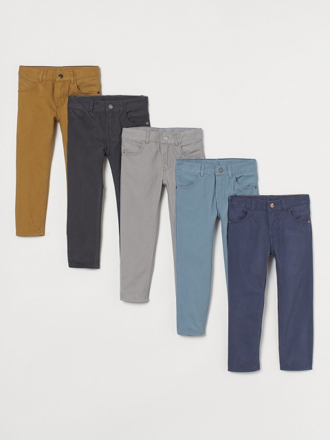 

H&M Boys Multicolored 5-pack Slim Fit twill trousers, Multi