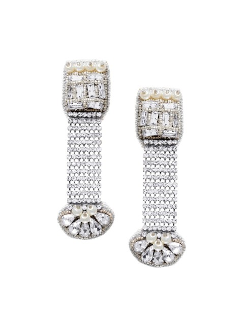 

FabAlley Silver-Plated Contemporary Drop Earrings