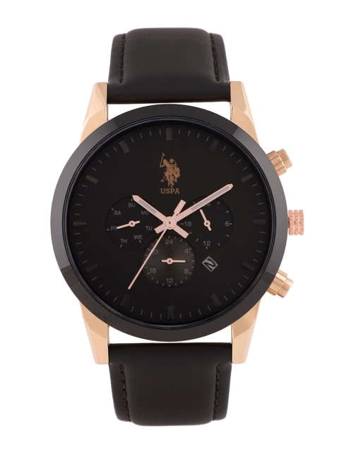 

U.S. Polo Assn. Men Black Analogue Leather Watch USWAT0035