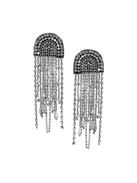 

FabAlley Silver-Plated Contemporary Drop Earrings
