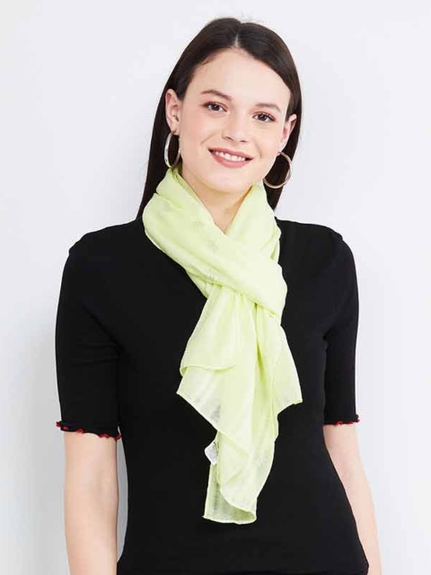 

max Women Yellow Self Design Scarf