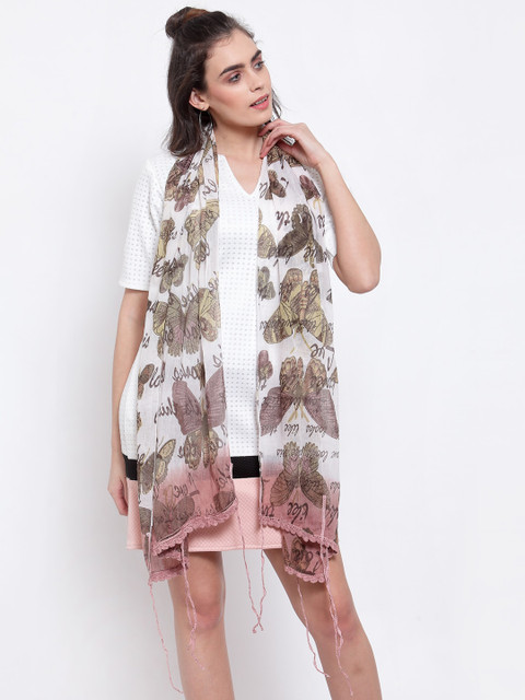 

J Style Women Brown & White Printed Stole