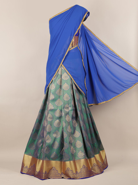 

Pothys Blue Solid Poly Chiffon Half Saree