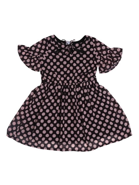 

Doodle Girls Black Printed Fit and Flare Dress