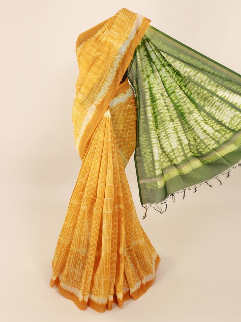 

Pothys Mustard Printed Pure Silk Saree