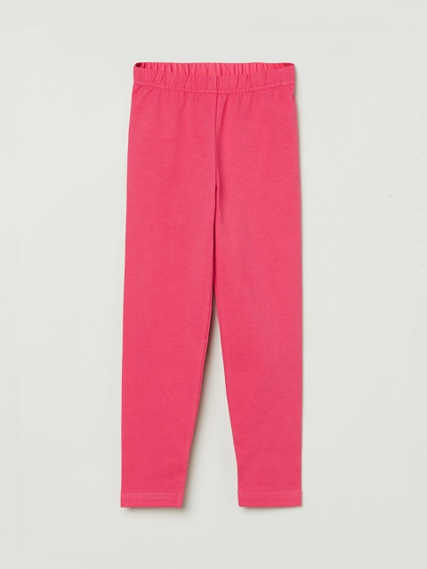 

max Girls Pink Solid Ankle Length Leggings