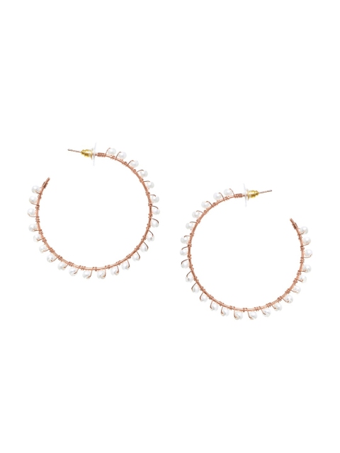

FabAlley White Gold-Plated Circular Hoop Earrings