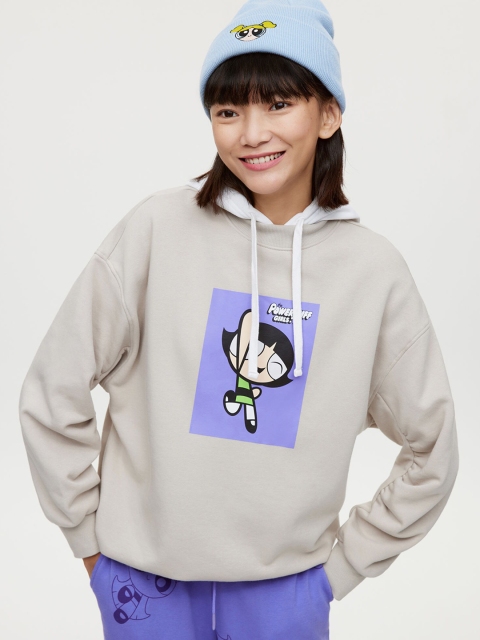 

H&M Women Grey Oversized sweatshirt