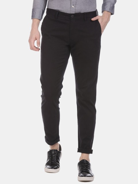 

U.S. Polo Assn. Men Black Regular Fit Solid Regular Trousers