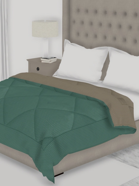 

BIANCA Taupe & Green Geometric AC Room 150 GSM Double Bed Comforter