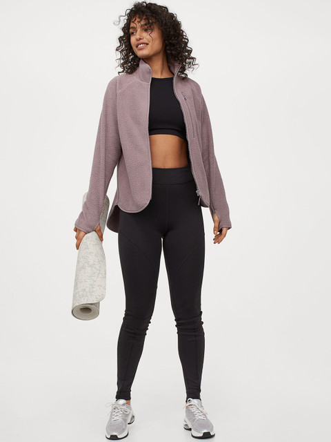 

H&M Women Black Zip-Hem Sports Tights